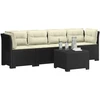 4 vietų sodo sofa su pagalvėmis pintinės išvaizdos PP Antracito