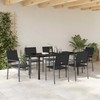 Lauko baldų komplektas Sodo valgomojo komplektas 7 pcs Juoda PE ratanas