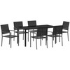 Lauko baldų komplektas Sodo valgomojo komplektas 7 pcs Juoda PE ratanas
