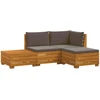 4 vnt. Lauko sofos komplektas Kietos akacijos mediena Ruda