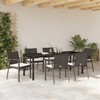 Sodo valgomojo komplektas 7 pcs Ruda ir juoda PE ratanas