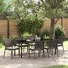 Sodo valgomojo komplektas 7 pcs Ruda ir juoda PE ratanas