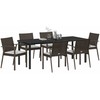 Sodo valgomojo komplektas 7 pcs Ruda ir juoda PE ratanas