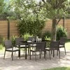Lauko baldų komplektas Sodo valgomojo komplektas 7 pcs Ruda ir juoda PE ratanas