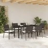 Lauko baldų komplektas Sodo valgomojo komplektas 7 pcs Ruda ir juoda PE ratanas