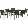 Lauko baldų komplektas Sodo valgomojo komplektas 7 pcs Ruda ir juoda PE ratanas