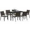 Lauko baldų komplektas Sodo valgomojo komplektas 7 pcs Ruda ir juoda PE ratanas