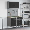 Darbo spinta 5 pcs Juoda Inžinerinė mediena ir plienas