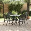 Lauko baldų komplektas Sodo valgomojo komplektas 5 pcs Juoda Aliuminis