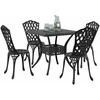 Sodo stalo komplektas 5 pcs Juoda Liejamasis aliuminis