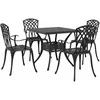 Sodo stalo komplektas 5 pcs Juoda Liejamasis aliuminis