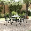 Sodo stalo komplektas 5 pcs Juoda Liejamasis aliuminis