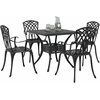 Sodo stalo komplektas 5 pcs Juoda Liejamasis aliuminis