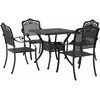 Sodo stalo komplektas 5 pcs Juoda Liejamasis aliuminis