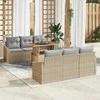 Lauko baldų komplektas Sodo Sofų Rinkinys su saugykla 7 pcs Smėlio Poli ratanas