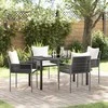 Lauko baldų komplektas Sodo valgomojo komplektas 5 pcs Ruda ir juoda PE ratanas