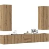 TV staliukas 5 dalių sieninis televizoriaus spintelės komplektas Artisan Oak