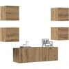 TV staliukas 5 dalių sieninis televizoriaus spintelės komplektas Artisan Oak