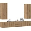 TV staliukas 5 dalių sieninis televizoriaus spintelės komplektas Artisan Oak