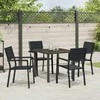 Lauko baldų komplektas Sodo valgomojo komplektas 5 pcs Juoda