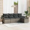 Lauko baldų komplektas Lauko sofa su pagalve 5 pcs Pilka poliratanas
