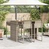 Sofa 5 dalių sodo baro komplektas be pagalvėlių Pilka polirotango