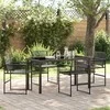 Lauko baldų komplektas Sodo valgomojo komplektas 5 pcs Juoda poliratanas