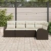 Sofos komplektas su pagalve 5 pcs Ruda Poliesteris