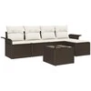 Lauko baldų komplektas Lauko sofa su pagalve 6 pcs Ruda poliratanas