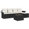 Lauko baldų komplektas Lauko sofa su pagalve 6 pcs Juoda poliratanas