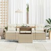 Sodo Sofų Rinkinys 5 pcs Bežinė ir kreminė poliratanas