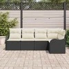 Lauko baldų komplektas Sodo Sofų Rinkinys su saugykla 5 pcs Juoda poliratanas