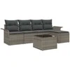 Lauko baldų komplektas Lauko sofa su pagalve 6 pcs Pilka poliratanas