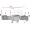 Lauko baldų komplektas Sodo Sofų Rinkinys su pagalve 5 pcs Juoda Poli ratanas