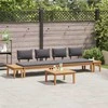 Sodo Sofų Rinkinys 5 pcs Ruda ir pilka