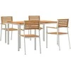 Lauko baldų komplektas Sodo valgomojo komplektas 5 pcs Ruda Kieto teka medžio