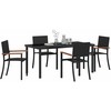 Lauko baldų komplektas Sodo valgomojo komplektas 5 pcs Juoda