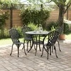 Lauko baldų komplektas Sodo valgomojo komplektas 5 pcs Juoda Aliuminis
