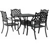 Sodo stalo komplektas 5 pcs Juoda Liejamasis aliuminis