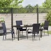 Lauko baldų komplektas Sodo valgomojo komplektas 5 pcs Juoda