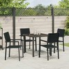 Lauko baldų komplektas Sodo valgomojo komplektas 5 pcs Juoda