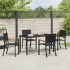 Lauko baldų komplektas Sodo valgomojo komplektas 5 pcs Juoda