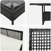 Lauko baldų komplektas Sodo valgomojo komplektas 5 pcs Juoda poliratanas