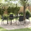 Lauko baldų komplektas Sodo valgomojo komplektas 5 pcs Juoda Textilene ir plienas