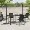 Lauko baldų komplektas Sodo valgomojo komplektas 5 pcs Juoda Textilene ir plienas