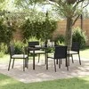 Lauko baldų komplektas Sodo valgomojo komplektas 5 pcs Juoda