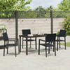 Lauko baldų komplektas Sodo valgomojo komplektas 5 pcs Juoda