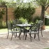 Sodo stalo komplektas 5 pcs Juoda Liejamasis aliuminis