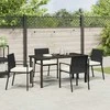 Lauko baldų komplektas Sodo valgomojo komplektas 5 pcs Juoda