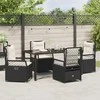 Lauko baldų komplektas Sodo valgomojo komplektas 5 pcs Juoda poliratanas